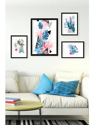 Tablo Center 4 Parçalı Çerçeveli Tablo Set