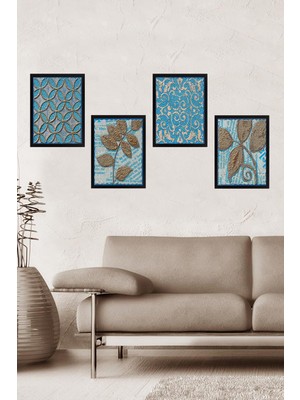 Tablo Center 4 Parçalı Çerçeveli Tablo Set