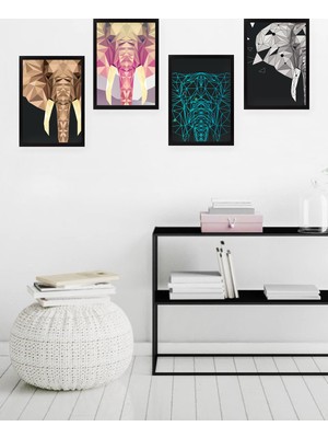 Tablo Center 4 Parçalı Çerçeveli Tablo Set