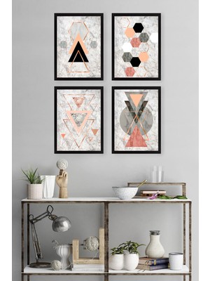 Tablo Center 4 Parçalı Çerçeveli Tablo Set