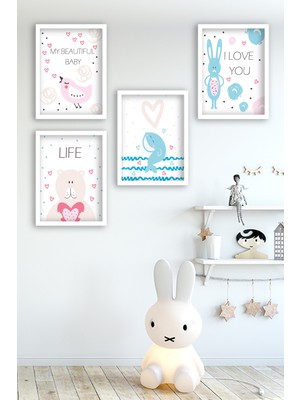 Tablo Center 4 Parçalı Çerçeveli Tablo Set