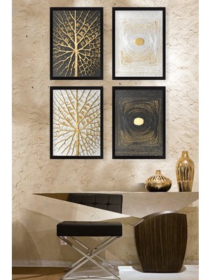 Tablo Center 4 Parçalı Çerçeveli Tablo Set