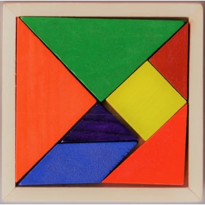 Ahşap Tangram Zeka Oyunu 7'li - 9x9 cm