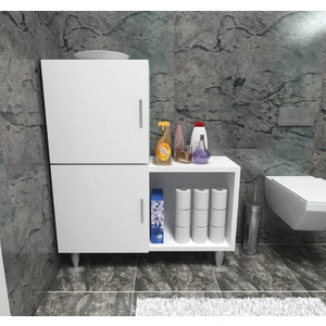 2 Kapaklı L Çok Amaçlı Banyo Dolabı Beyaz
