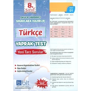 Bulut Eğitim ve Kültür Yayınları Eğitim 8. Sınıf Türkçe Yaprak Test Yeni