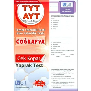 Bulut Eğitim ve Kültür Yayınları Eğitim TYT AYT Coğrafya Çek Kopar Yaprak Test