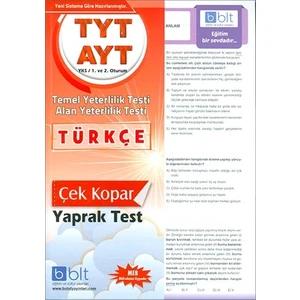 Bulut Eğitim ve Kültür Yayınları Eğitim TYT AYT Türkçe Çek Kopar Yaprak Test