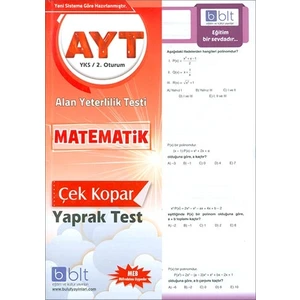 Bulut Eğitim ve Kültür Yayınları Eğitim AYT Matematik Çek Kopar Yaprak Test