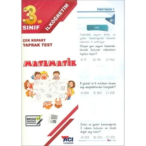 Açı Yayınları 3. Sınıf Matematik Çek Kopart Yaprak Test