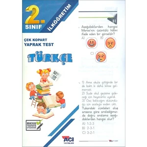 Açı Yayınları 2. Sınıf Türkçe Çek Kopart Yaprak Test