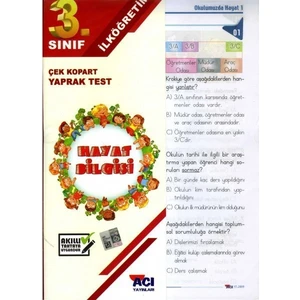 Açı Yayınları 3. Sınıf Hayat Bilgisi Çek Kopart Yaprak Test