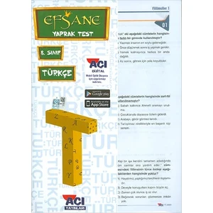 Açı Yayınları 8. Sınıf Tükçe Çek Kopar Yaprak Test