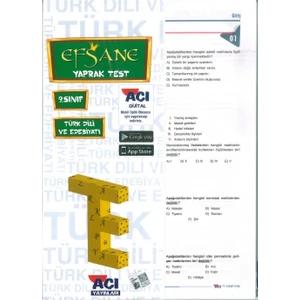 Açı Yayınları 9. Sınıf Tük Dili ve Edebiyatı Çek Kopart Yaprak Test