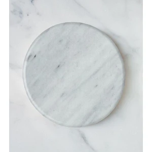 İmmature Design Carrara Beyaz Mermer Yuvarlak 6'lı Bardak Altlığı