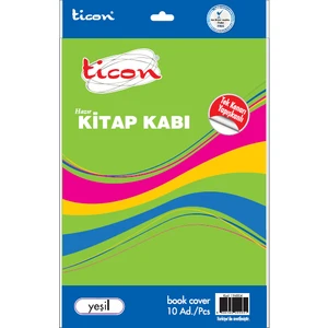 Hazır Kitap Kabı Tek Kenarı Yapışkanlı 10 Lu Yeşil