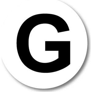 G Harfi Sticker Etiket 5 x 5 cm