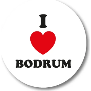 I Love Bodrum Sticker Etiket 3 x 3 cm 20li