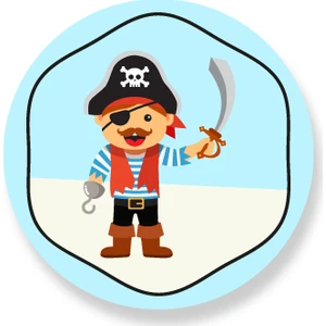 Korsan Sticker Etiket 3 x 3 cm 20li