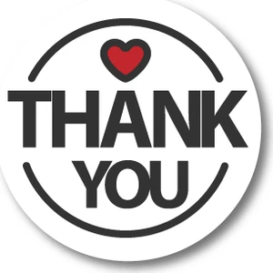 Thank You Sticker Etiket 3 x 3 cm 20li
