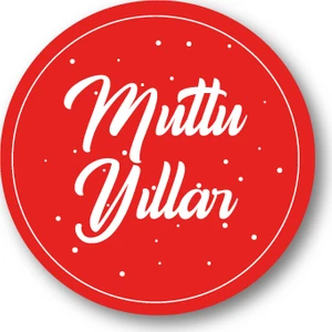 Mutlu Yıllar Sticker Etiket 3 x 3 cm 20li