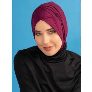 Çapraz Detaylı Deniz Bonesi - Mürdüm