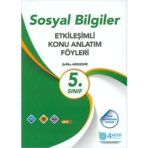 4 Adım Yayınları 4 Adım 5. Sınıf Sosyal Bilgiler Etkileşimli Konu Anlatım Föyleri