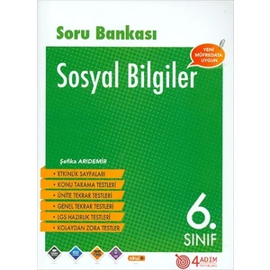 4 Adım Yayınları 4 Adım 6. Sınıf Sosyal Bilgiler Soru Bankası