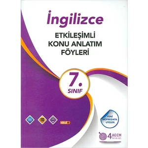4 Adım Yayınları 4 Adım 7. Sınıf İngilizce Etkileşimli Konu Anlatım Föyleri