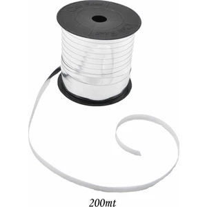 200mt Şerit Metalize Rafya 8mm Gümüş