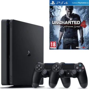 Ps4 Slim 500 GB  Oyun Konsolu + Uncharted 4  + 2. Kol-Türkçe Menü