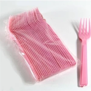 Plastik Çatal Pembe 25 li