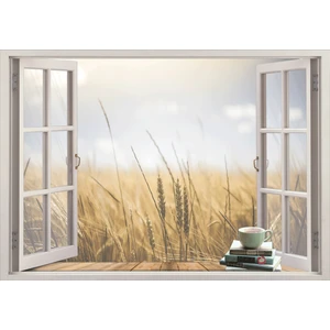 Pencere Buğday Tarlası Duvar Sticker