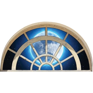 Pencere Dolunay Gece Duvar Sticker