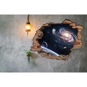 Kırık Tuğla Gezegenler Uzay Boşluğu Yıldızlar Samanyolu Duvar Sticker