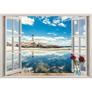 Pencere Deniz Feneri Duvar Sticker