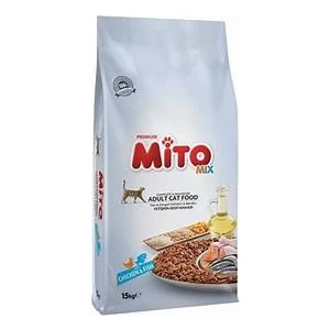 Mito Mix Adult Cat Tavuklu Ve Balıklı Renkli Taneli Yetişkin Kedi Maması 15 Kg