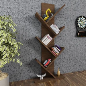 Tree Dekoratif Kitaplık Ceviz