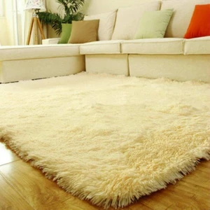 Tavşan Tüyü Halı Krem Post Peluş-Do-Tav-Düz Kesim 80 x 140  Cm