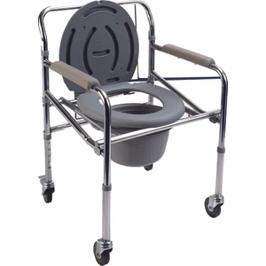 PR-771 Katlanabilir Tekerlekli Klozetli Komot / Foldable Commode Chair W-Wheels