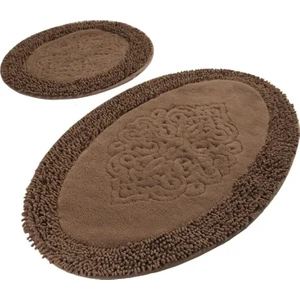Chilai Home Pıante Oval Cotton Kahve 2 Li Set Banyo Halısı