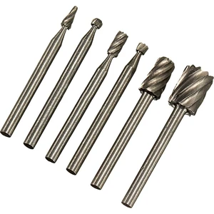 2160511 Ahşap Spiral 6 Parça İnceltme Gravür Harf Yazı Yazma Uçları Ahşap Oyma Freze Gravür