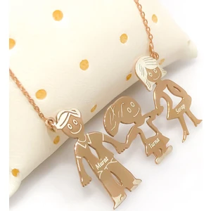 Magümüş Üç İsimli Anne Baba Çocuk Gümüş Aile İsim Kolye