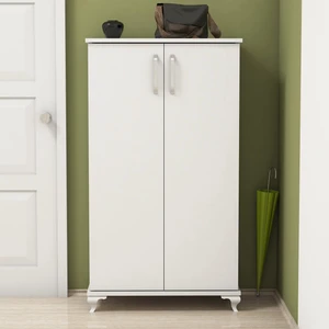 R7040 Beyaz Ayakkabılık Çok Amaçlı Raflı Düzenleyici Dolap 120 cm