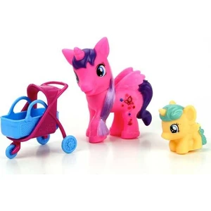 Pusetli 5 inç Pembe At ve 2 inch Sevimli At