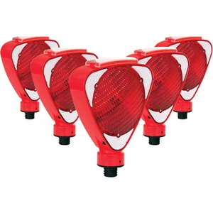Solar Flaşörlü Ledli Lamba Kırmızı 5`Li Set