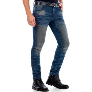 Cipo&Baxx CD492 Eskimiş Slim Fit Dar Koyu Mavi Erkek Pantolon