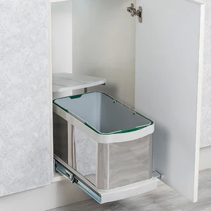 Raylı Paslanmaz Gövde Çöp Kovası 24 LT