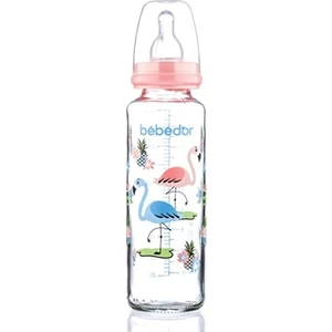 31302 Desenli 250 ml Cam Biberon Pembe