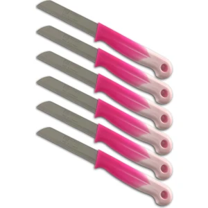 Meyve Bıçağı Tırtıklı 6'lı Set ( Koyu Pembe )