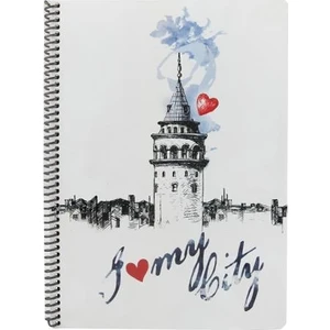 Keskin Color My City A4 80 Yaprak Spiralli Plastik Kapak Kareli Defter Kareli 321222-99